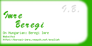 imre beregi business card